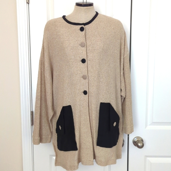 Cloda by Tivoli Long Cardigan Sweater One Size Linen Wool Blend Knit -339 - Picture 1 of 8